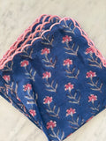 Blue and Pink Block Print Napkins