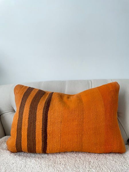 Vintage Orange and Brown Cushion