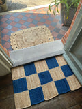 Royal Blue Checked Doormat