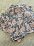 Blue and Red Block Print Napkins