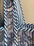 Block Print Bag Blue