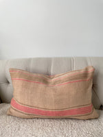 Pink Striped Vintage Wool Cushion