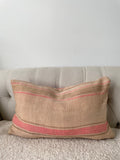 Pink Striped Vintage Wool Cushion