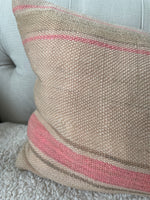 Pink Striped Vintage Wool Cushion