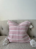 Pink Stripe Pom Pom Cushion