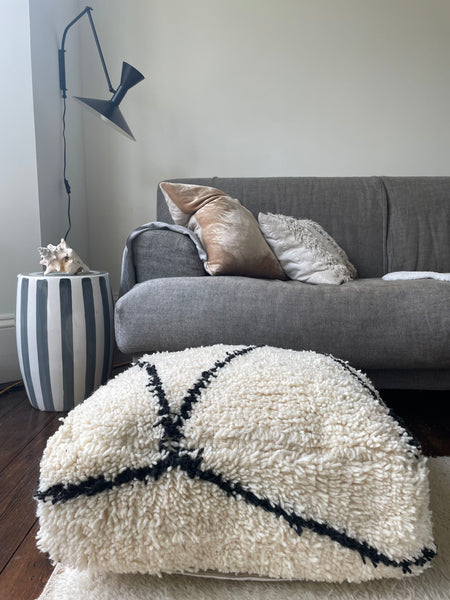 Beni Ourain Wool Pouffe