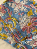 Blue, Yellow, Pink Block Print Napkins