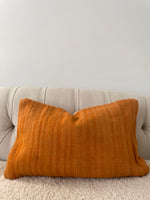 Pink Vintage Stripe Cushion with Orange Reverse