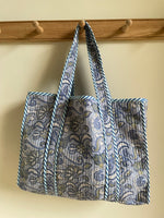 Block Print Bag Blue