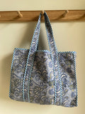Block Print Bag Blue