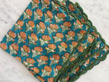 Teal Block Print Napkins