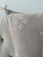 Grey Square Cactus Silk Cushion