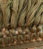 Bespoke scalloped green rug 213cms square.