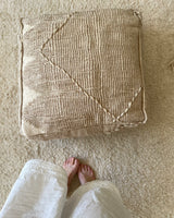 Ivory Kilim Wool Pouffe