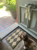 Smaller Anniversaire Doormat in Olive Green