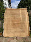 Square Jute Rug with Ochre Trim