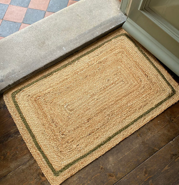 Olive Green Straight Edge Bespoke Doormat