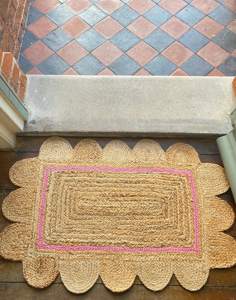 Bespoke Pink Scalloped Doormat