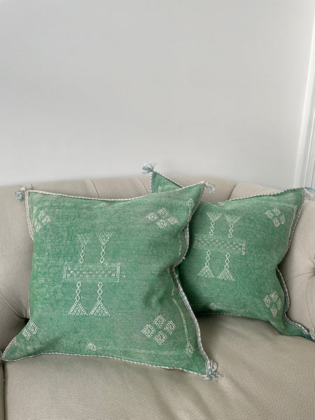 Cactus Silk Green Cushion