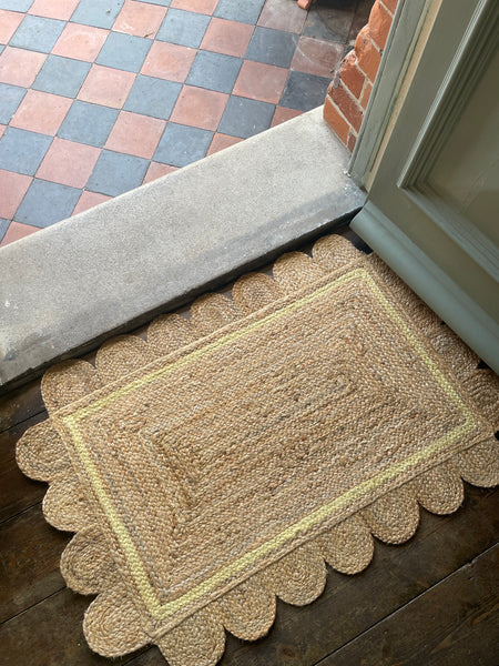 Yellow Scalloped Edge Doormat