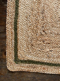 Olive Green Straight Edge Jute Doormat