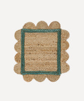 Multi coloured Jute Scalloped placemats x 6
