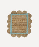 Multi coloured Jute Scalloped placemats x 6